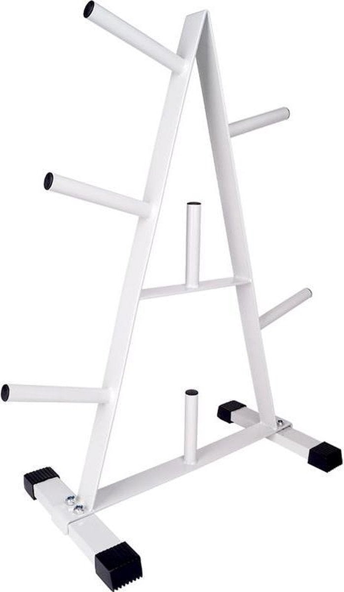 ScSPORTS® Halterschijven rek - Halterschijven standaard - 30 mm - Wit - Tot 250 KG belastbaar