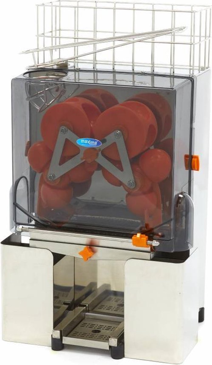 Automatische Citruspers - 8 kg Sinaasappel Opslag - 20 tot 25 sinaasappels per minuut - RVS - Eenvoudig te Reinigen - Horeca Sinaasappelpers - Maxima