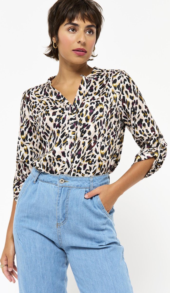 Hemd met luipaardprint - Beige