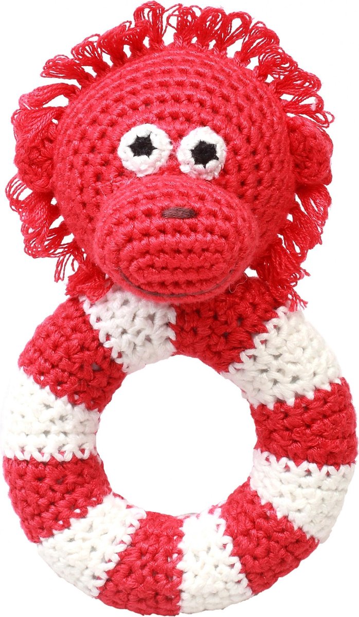 Naturezoo Ringrammelaar Orang-oetan Gehaakt 14 Cm Rood