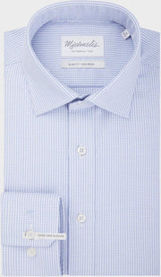Lichtblauw pied de poule Michaelis shirt | Extra lange mouw-boordmaat: 37