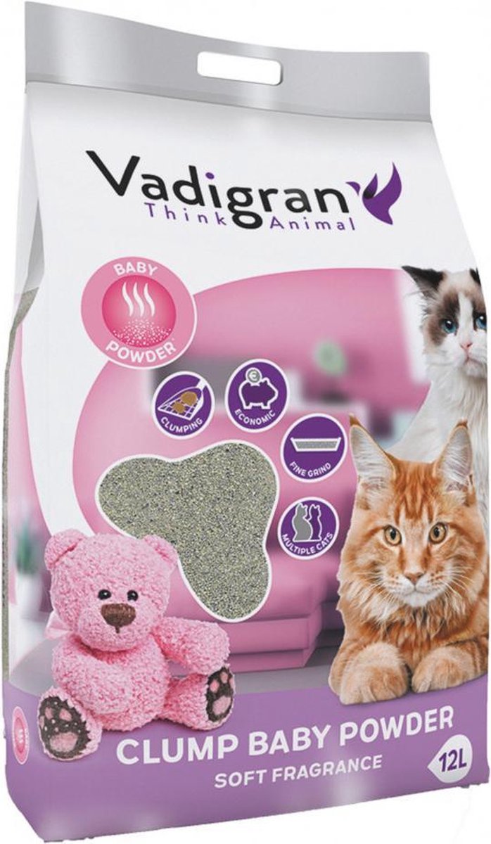 Vadicat Babypoeder Geur - Kattenbakvulliing - 12 kg