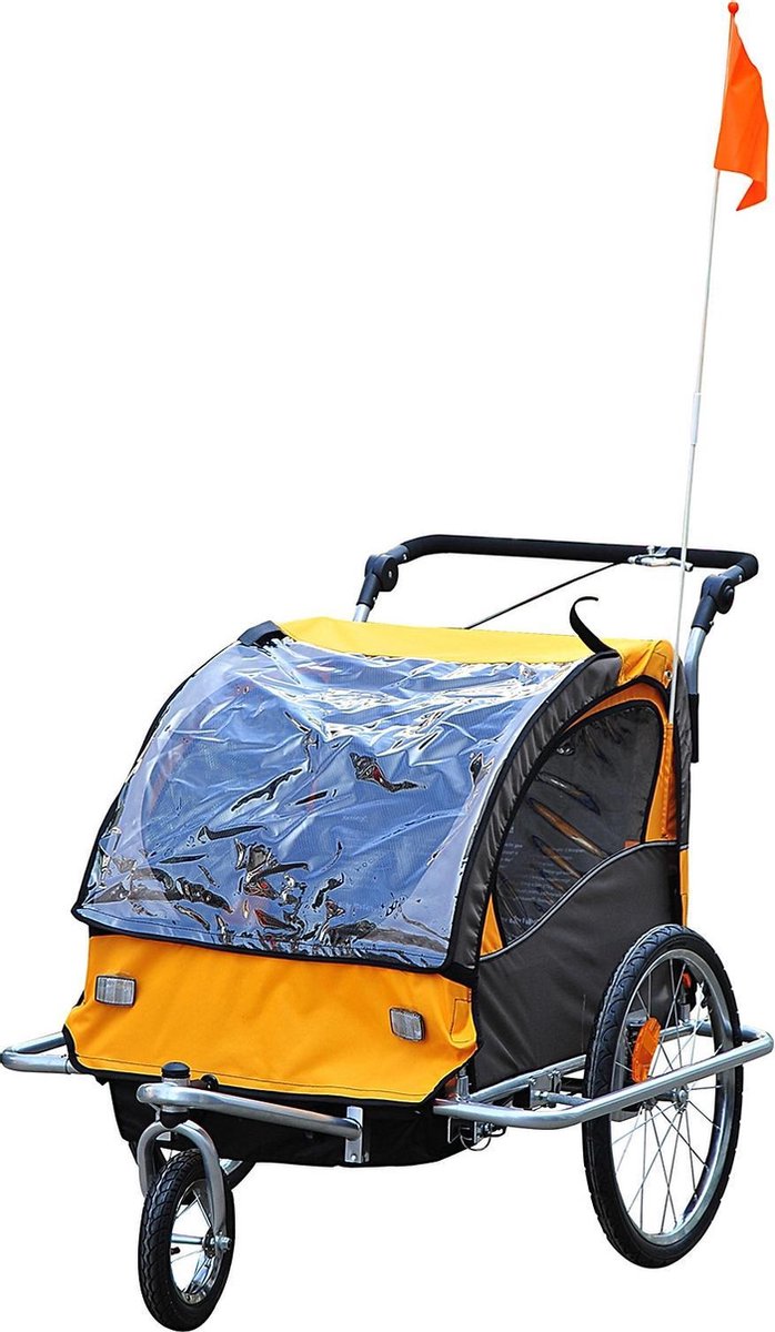 HOMdotCOM Fietskar Jogger 2-in-1 zwart/oranje