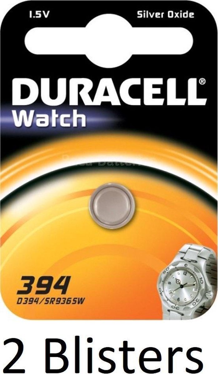 2 stuks (2 blisters a 1 st) Duracell Knoopbatterij 394 Sbl1