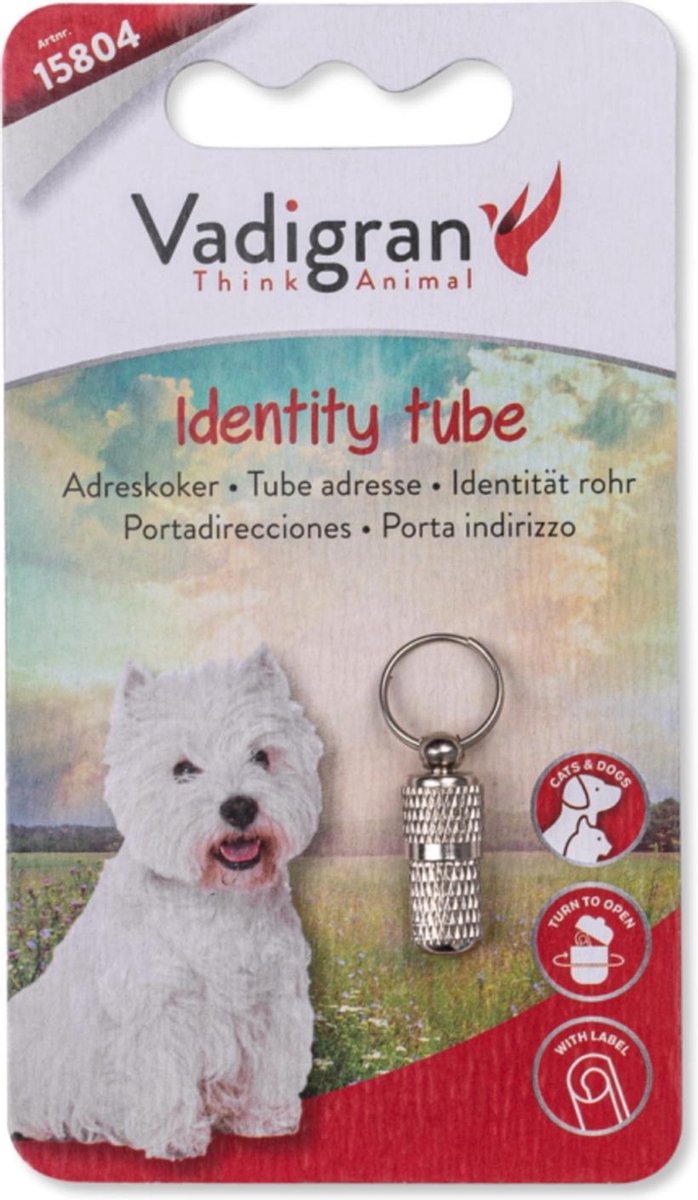 Dierenbenodigdheden Vadigran Adreskoker Hond Zilver 2.2Cm
