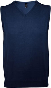 SOLS Unisex Heren Mouwloze V Hals Trui Vest (Marine)