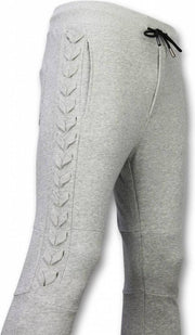 Enos Casual Joggingbroek - Braided Joggingbroek - Grijs - Maat: S