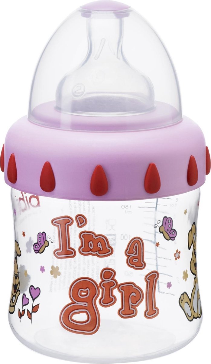 bibi fles brede hals 150ml girl