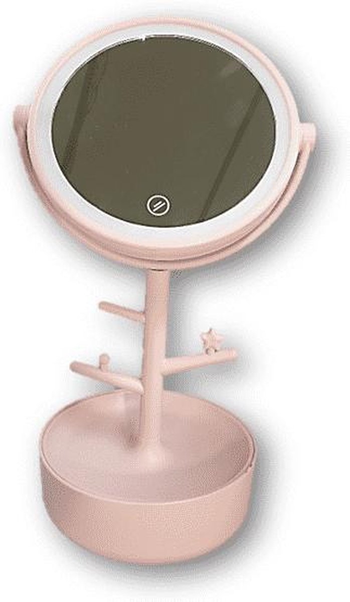 Mascot Make-up spiegel - Led lamp - opmaakspiegel Grijs- sieraden opbergen