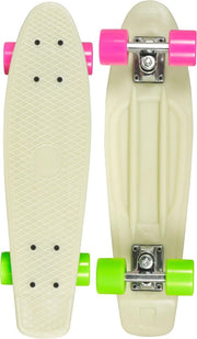 Skateboard Penny Board Volwassenen/Kinderen/Jongens/Meisjes  - Choke - Juicy Susi Wit Glow in The Dark 57 cm - Glow in the dark - 22.5 inch - Polypropeen