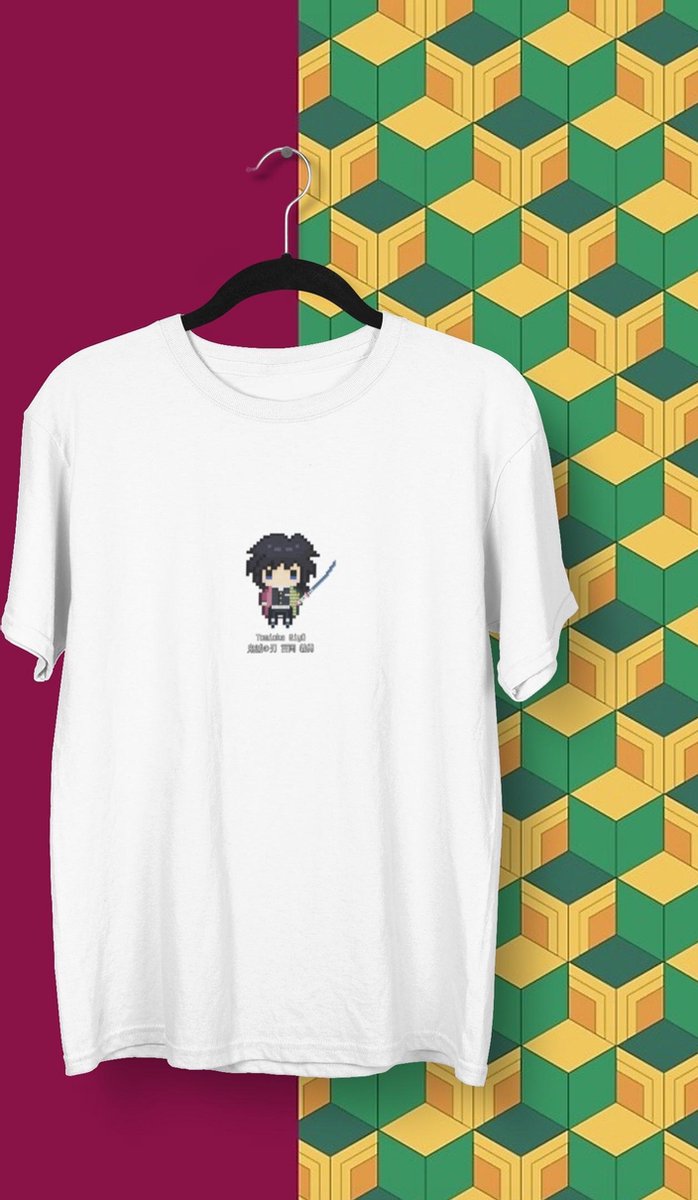 Demon Slayer Kimetsu No Yaiba Giyu Ten Pillars | Pixel Art | Anime Manga Merchandise | Fan Art Unisex Wit Maat S