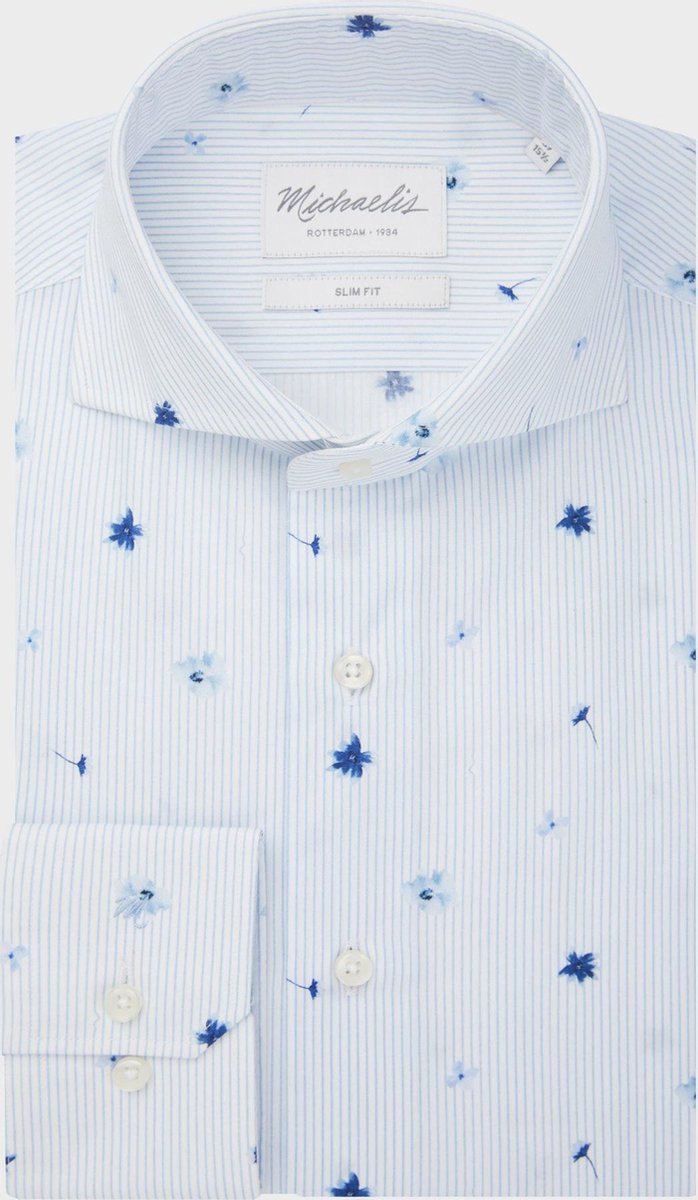 Michaelis poplin shirt met bloemen details-boordmaat: 41