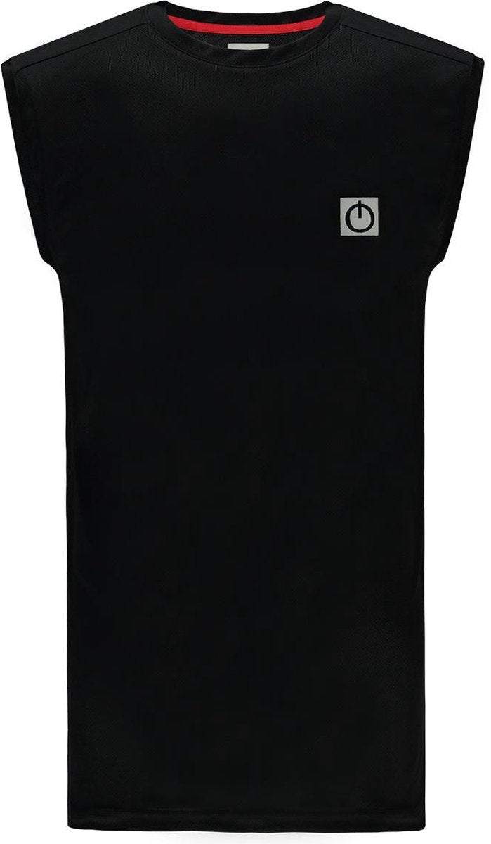 Re-Born Mesh Mouwloos T-shirt Heren - Zwart - Maat M