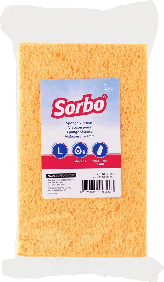 1x Viscose sponzen/schoonmaaksponzen 16 cm - Streeploos resultaat - Huishoudelijke producten - Huishouden - Schoonmaken/afwassen