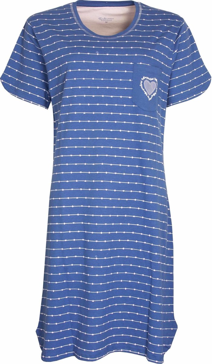 Tenderness Dames nachthemd Blauw TENGD1007A Maten: S