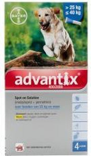 Advantix 400/2000 - Hond - 25 tot 40 kg - 6 pipetten x 4 ml