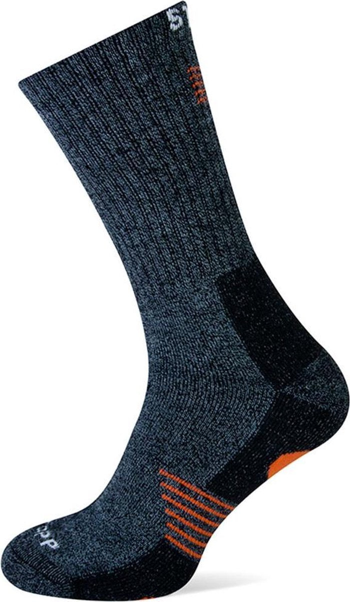 STAPP | 3-paar | Stevige Bamboe Wandel- en Werksokken Bamboo 28400 | Unisex | Grijs / orange | Maat 47-50