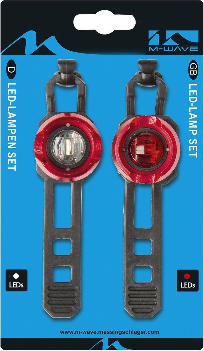 M-wave Verlichtingsset Apollon Mini A Led Batterij Rood