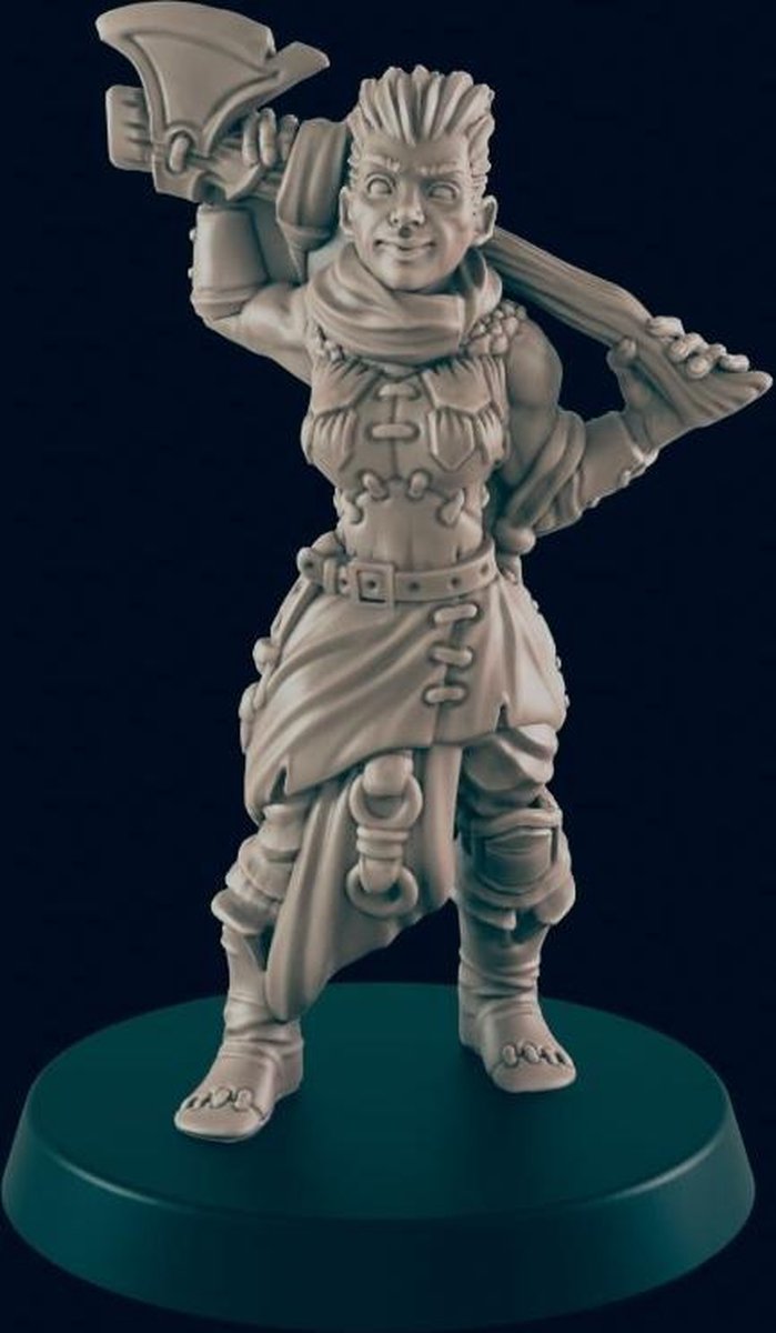 3D Printed Miniature - Half Orc Bandit - Dungeons & Dragons - Beasts and Baddies KS