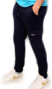 Embrator mannen Joggingbroek met cargozak donkerblauw maat L