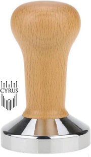 Cyrus Tamper rvs 53mm beuken handvat - barista tools - cyruscoffee - stamper