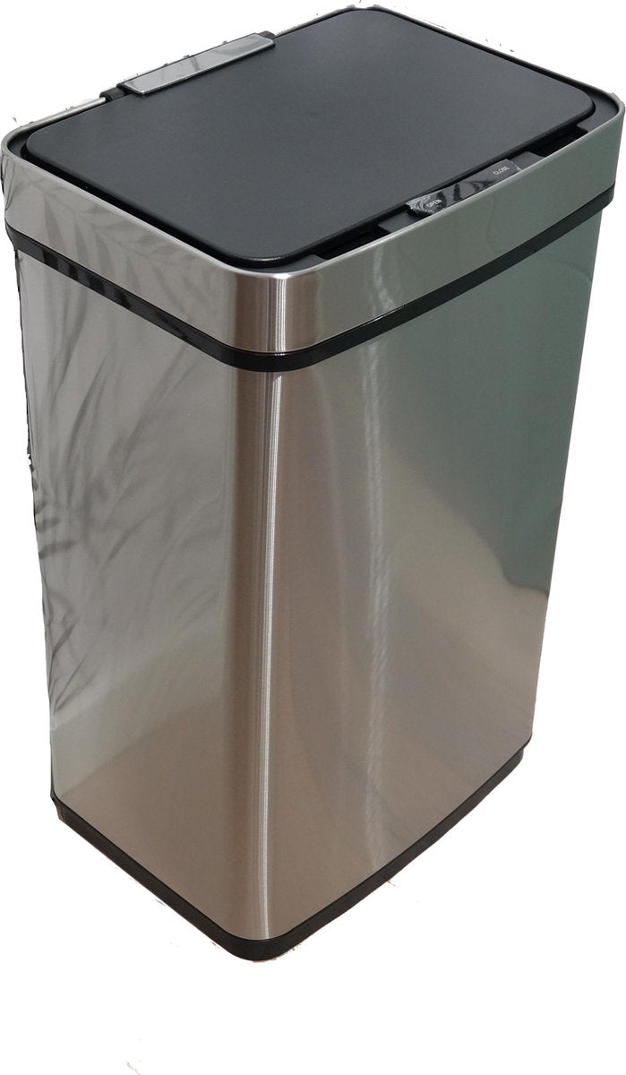 4cookz® prullenbak 60 liter - prullenbak met sensor – geborsteld RVS