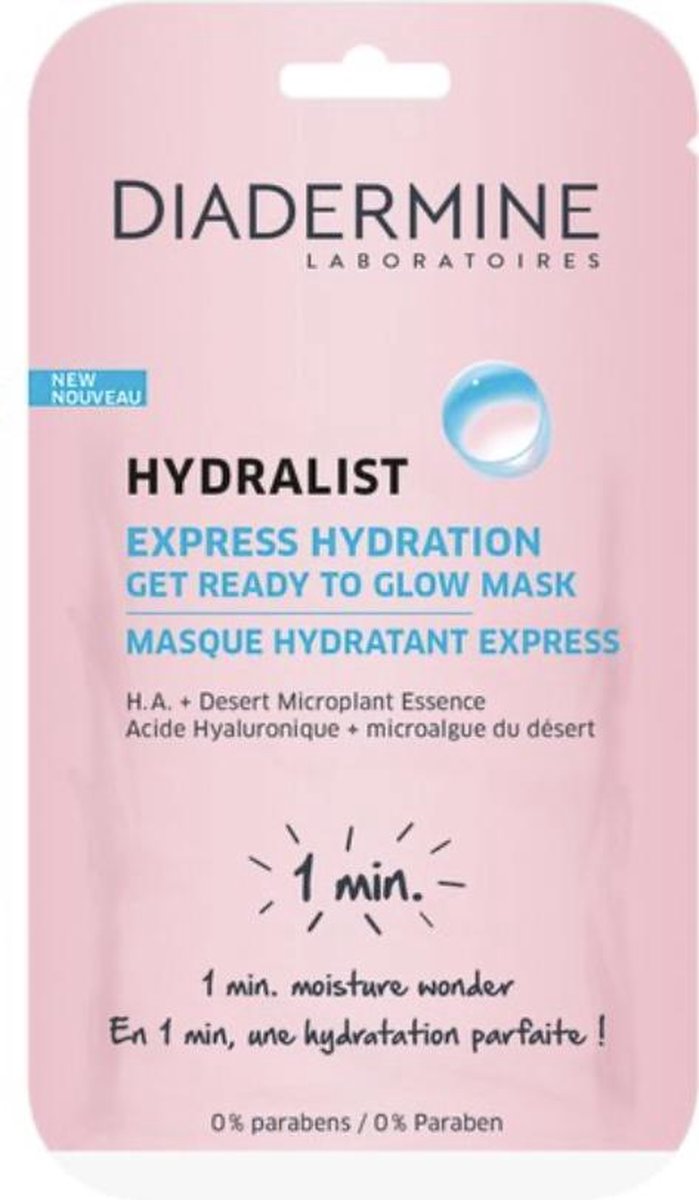 Diadermine Hydralist 5-PACK gezichtsmaskers Express hydration - get ready to glow Mask
