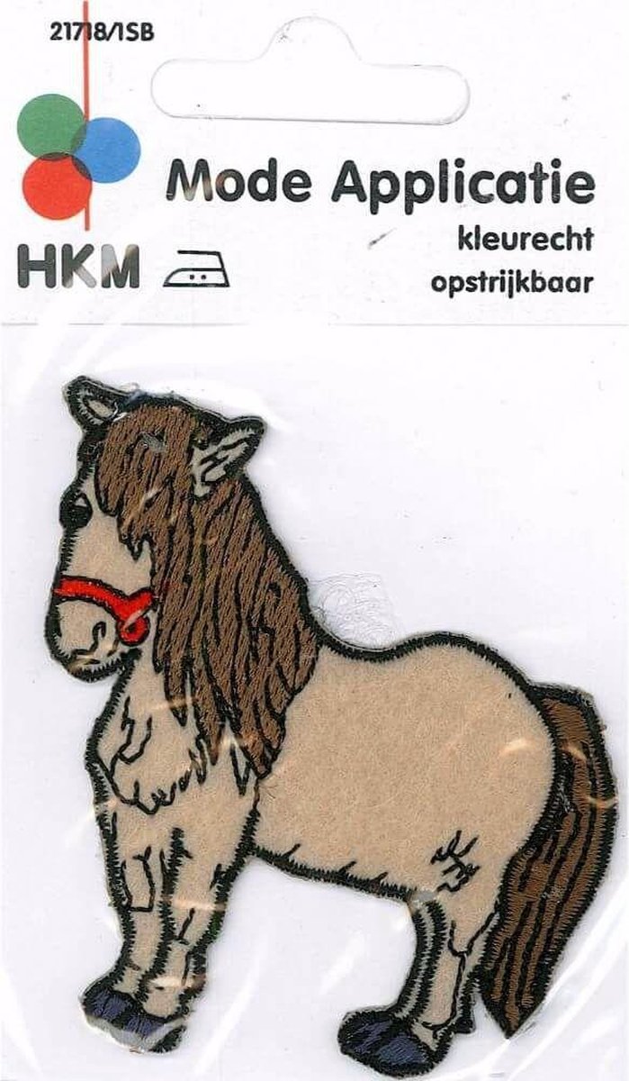 HKM APPLICATIE PONY BEIGE OPSTRIJKBAAR - 5 STUKS 6 X 7 CM.