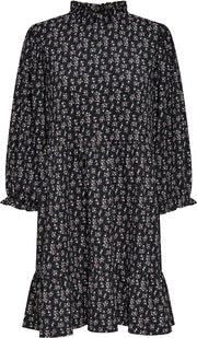 Onlzille Naya 3/4 Highneck Dress Jr 15230351 Black/lavender Ditzy