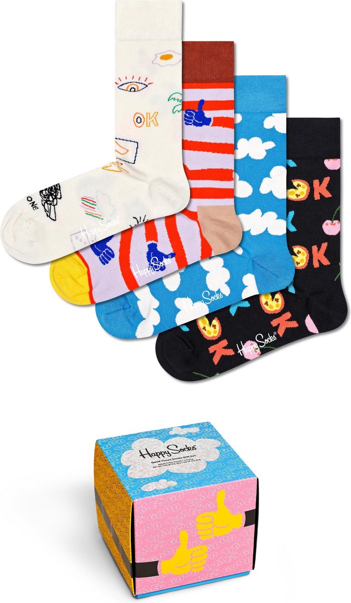 Happy Socks XGTI09-9300 4-Pack Good Times Socks Gift Set - maat 36-40
