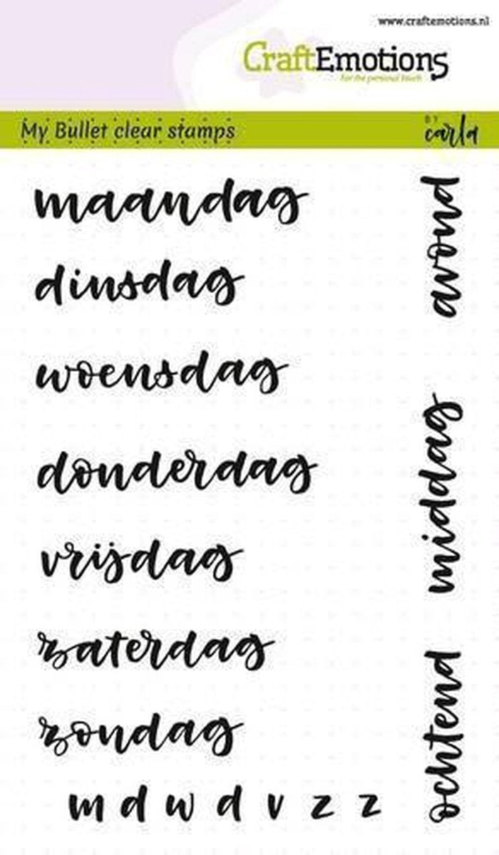 CraftEmotions clearstamps A6 - Bullet Journal - dagen 10mm (NL) Carla Kamphuis