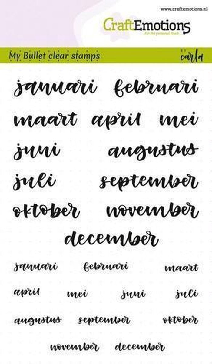 CraftEmotions clearstamps A6 - Bullet Journal - maanden Nr.2 5-10mm (NL) CK
