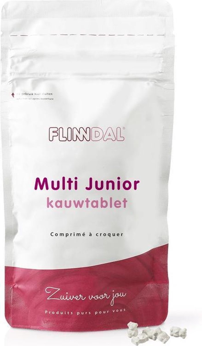 Multi Junior kauwtablet (Multivitamine voor kinderen met fruitsmaak) - 90 Tabletten - Flinndal - Multivitamine voor kinderen met fruitsmaak