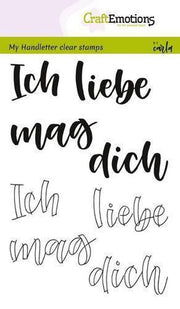 CraftEmotions clearstamps A6 - handletter - Ich liebe dich (DE) Carla Kamphuis