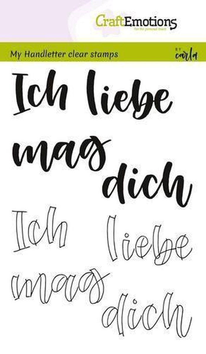 CraftEmotions clearstamps A6 - handletter - Ich liebe dich (DE) Carla Kamphuis