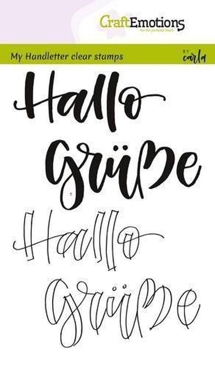 CraftEmotions clearstamps A6 - handletter - Hallo