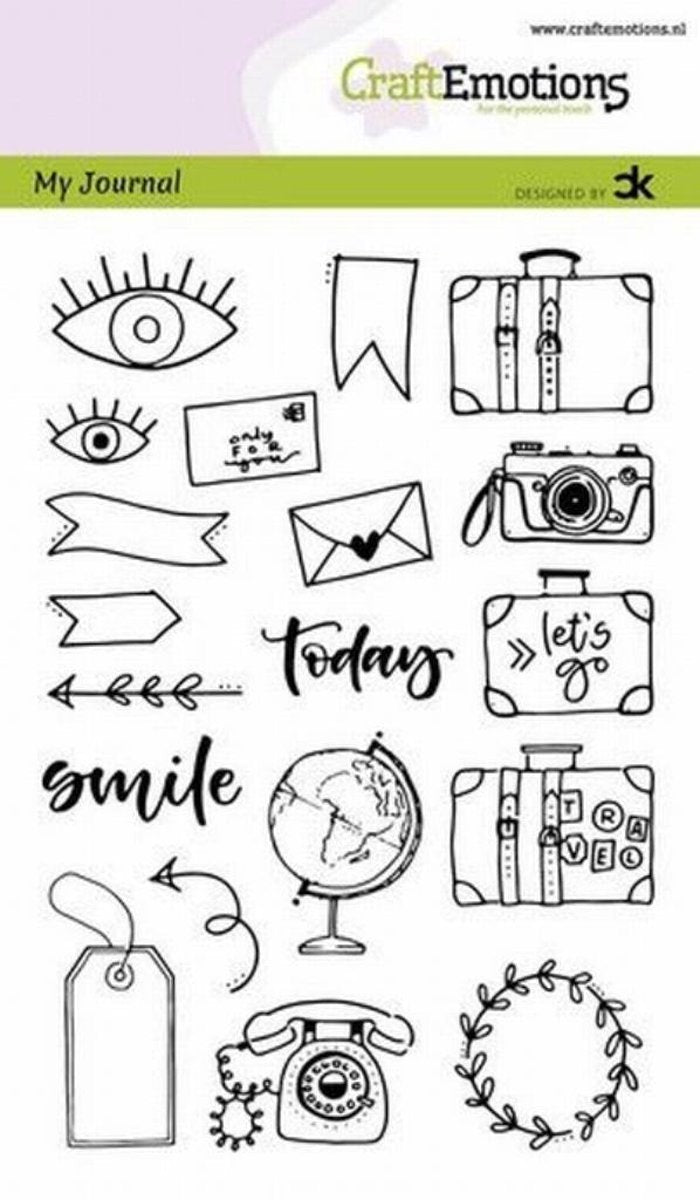 CraftEmotions clearstamps A6 - My Journal - Travel Carla Kamphuis
