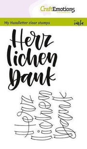 CraftEmotions clearstamps A6 - handletter - Herzlichen Dank (DE) Carla Kamphuis