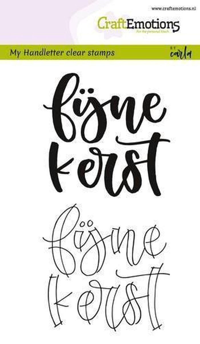 CraftEmotions clearstamps A6 - handletter - fijne kerst (NL) Carla Kamphuis
