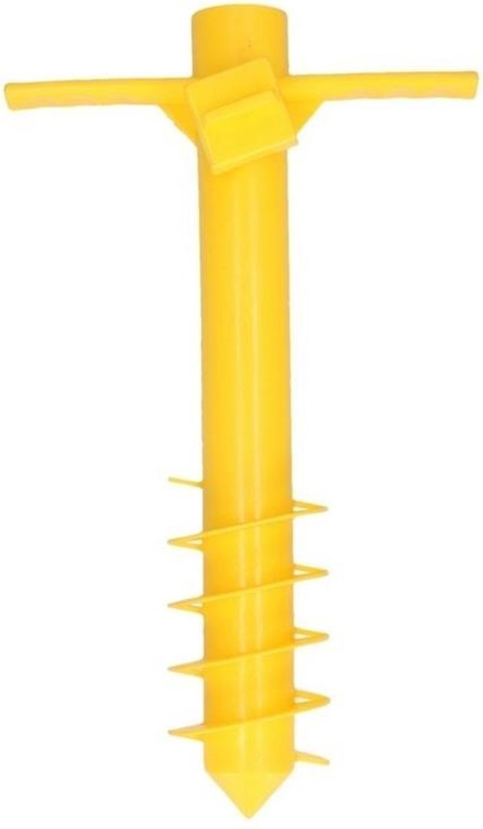 Gele parasolhouder/ parasolharing strand 40 cm