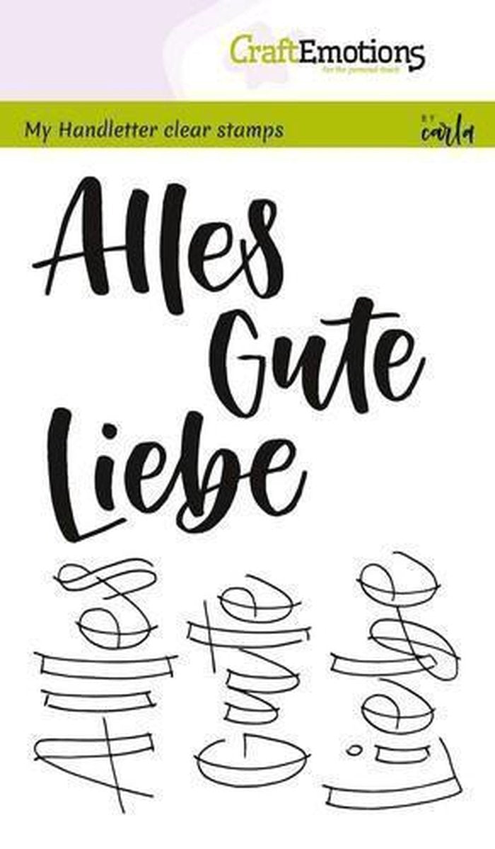 CraftEmotions clearstamps A6 - handletter - Alles Gute