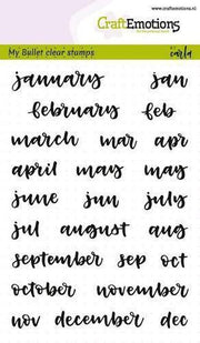 CraftEmotions clearstamps A6 - Bullet Journal - maanden 10mm (Eng) Carla Kamphuis