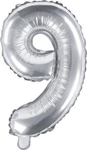 Zilverkleurige aluminium cijfer ballon - Feestdecoratievoorwerp