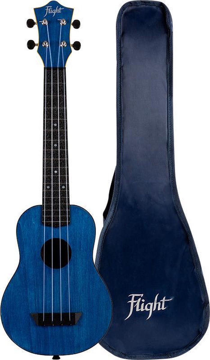 Flight Longneck Sopraan Ukelele - Travel Series - Donkerblauw