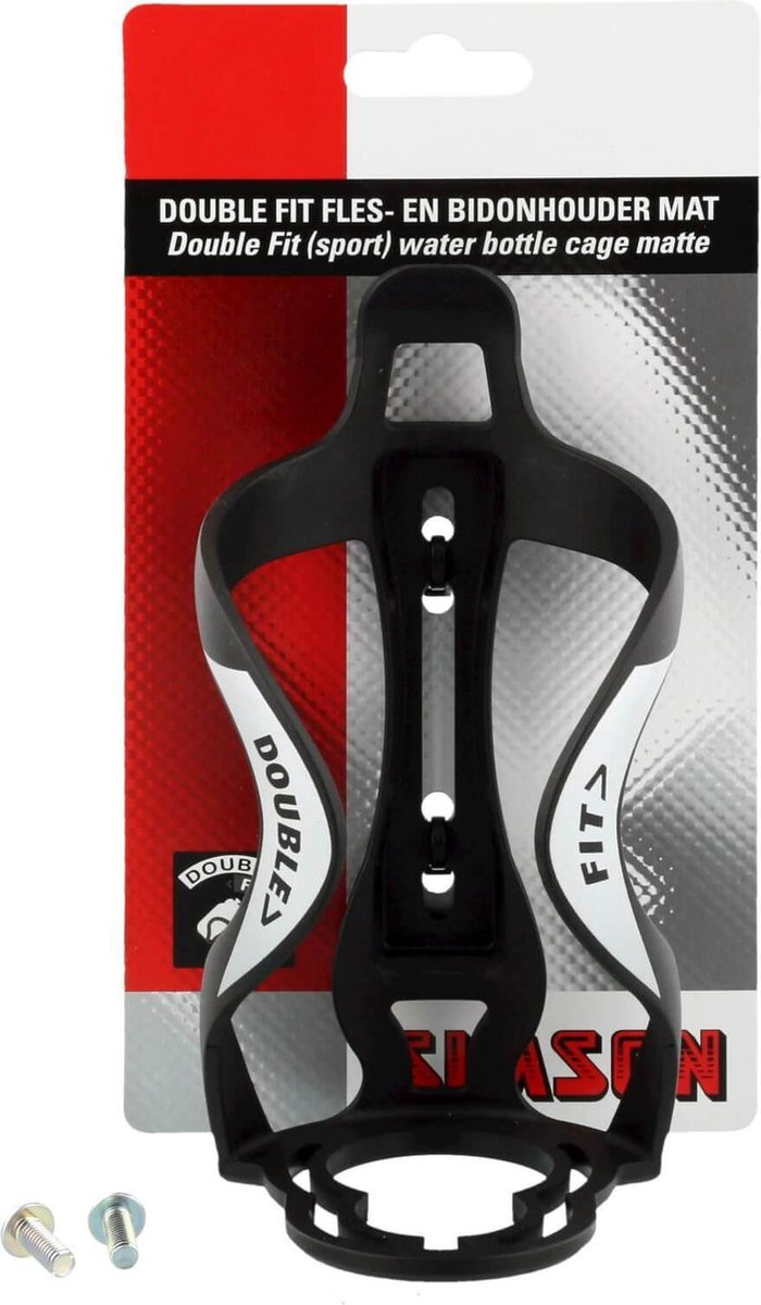 Double fit fles en bidonhouder simson zwart mat 021061 - ZWART