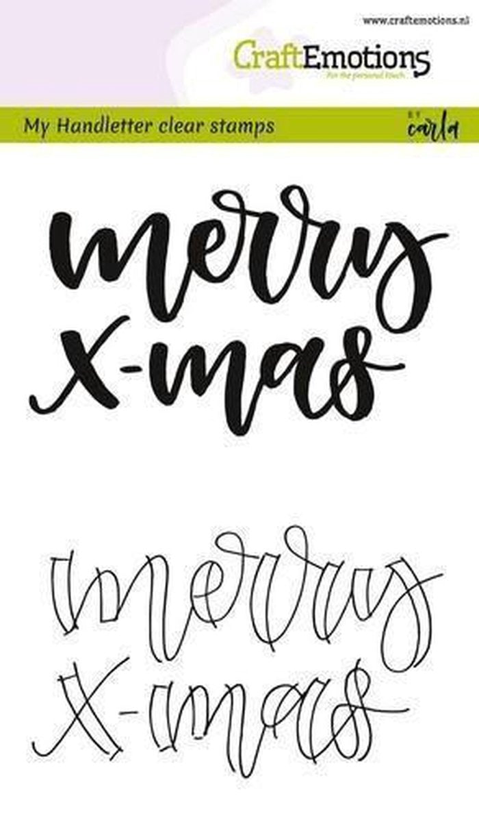 CraftEmotions clearstamps A6 - handletter - Merry xmas (Eng) Carla Kamphuis