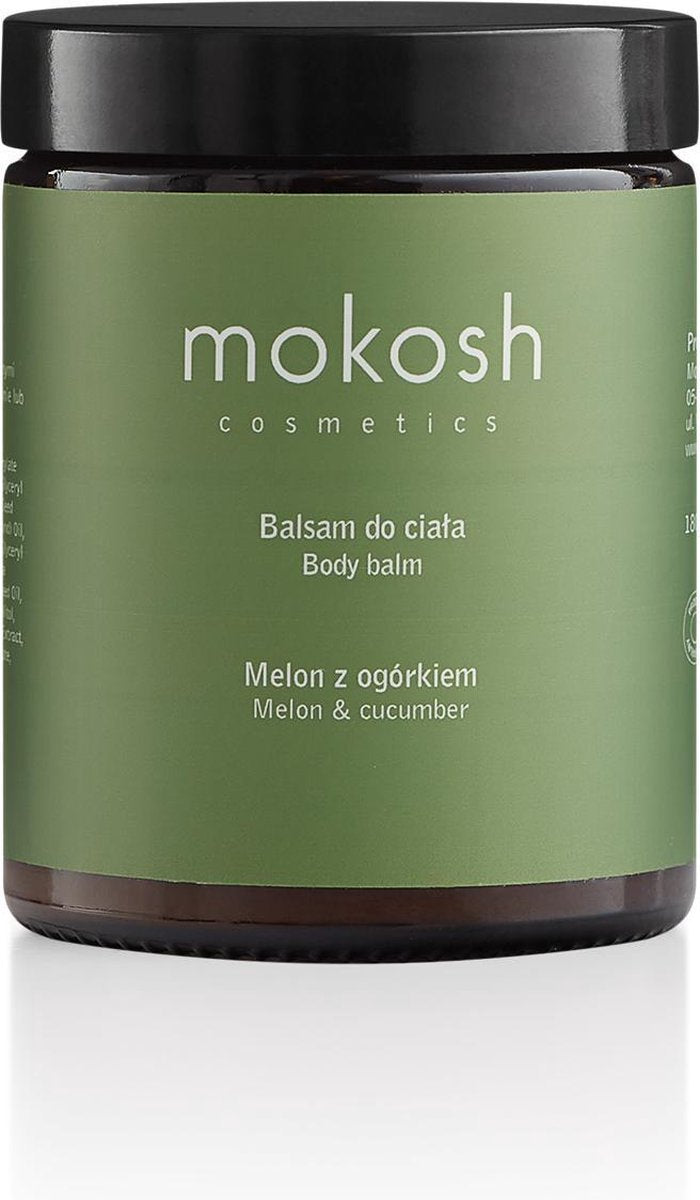 Mokosh | Melon & Cucumber Body Balm | Natuurlijke Bodycrème | Hydraterende Lichaamscrème | Bodycrème | Natuurlijke Bodylotion | Vegan verzorgingscrème | Biologische Bodybalm| Veganistisch | Natuurlijke Ingrediënten | Dierproefvrij | 180 ml