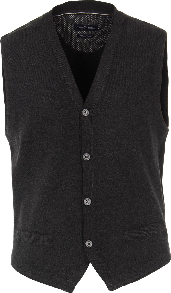 Casa Moda mouwloos heren vest - antraciet -  Maat XXXXXL
