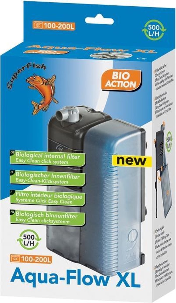 Superfish AquaFlow XL Biofilter - Aquariumfilter - 500 L/H -10 x 15 x 23 cm