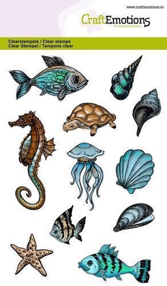 CraftEmotions stempel A6 - zeedieren
